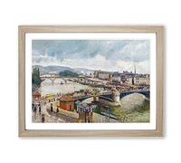 The Pont Boieldieu By Camille Pissarro Classic Painting Framed Print | A2 Oak Framed Wall Art | Ready to Hang | Classic Historical Picture | Living Room Bedroom Lounge Office