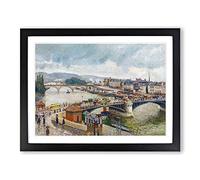 The Pont Boieldieu By Camille Pissarro Classic Painting Framed Print | A3 Black Framed Wall Art | Ready to Hang | Classic Historical Picture | Living Room Bedroom Lounge Office