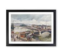 The Pont Boieldieu by Camille Pissarro Framed Print | A2 Black Framed Wall Art | Ready to Hang | Modern Nature Picture | Living Room Bedroom Lounge Office