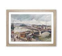 The Pont Boieldieu by Camille Pissarro Framed Print | A2 Oak Framed Wall Art | Ready to Hang | Modern Nature Picture | Living Room Bedroom Lounge Office