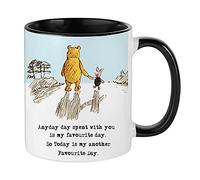 The Pooh and Pig Quote 'Any Day Spent with You is My Favourite Day' Bestie Friend Sister Brother Gift Mug (Black Inside and Handle)