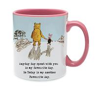 The Pooh and Pig Quote 'Any Day Spent with You is My Favourite Day' Bestie Friend Sister Brother Gift Mug (Pink Inside and Handle)