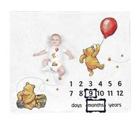 The Pooh Bear Honey Monthly Milestone Blanket for Newborn Boy & Girl Photo - Age Blanket With 2 Frame