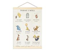 The Pooh Canvas Wall Art Painting, Wooden Hanging Rod Canvas Religious Gifts, Winnie Biblical Affirmations Wall Art, Today I Will Nursery Decoration For Boy or Girl