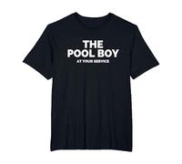 The Pool Boy at Your Service Funny Pool T-Shirt, Men's Big and Tall, Black, 3X Tall