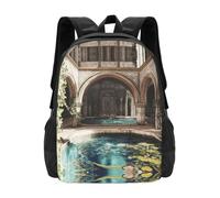 The pool inside the palace Backpack Unisex 15.6 Inch Laptop Black Daypack
