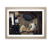 The Poor Poet By Carl Spitzweg Classic Painting Framed Print | A3 Oak Framed Wall Art | Ready to Hang | Classic Historical Picture | Living Room Bedroom Lounge Office