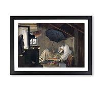 The Poor Poet by Carl Spitzweg Framed Print | A2 Black Framed Wall Art | Ready to Hang | Modern Nature Picture | Living Room Bedroom Lounge Office
