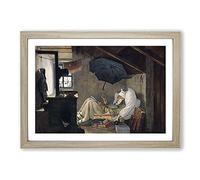 The Poor Poet by Carl Spitzweg Framed Print | A2 Oak Framed Wall Art | Ready to Hang | Modern Nature Picture | Living Room Bedroom Lounge Office