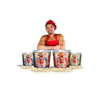 The Popcorn Chef's - Mega Bucket - 4 x Sharing Bucket Stack Traditionally Popped 4 Flavours Popcorn Snack Range