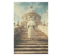 The Pope Ascends to The Vatican Dome Detailed Wooden Jigsaw Puzzle for Adults, 1000 PCS