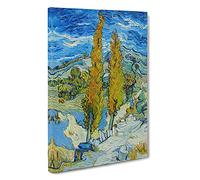 The Poplar Trees By Vincent Van Gogh Canvas Print | Gallery Wrapped 30mm Frame Wall Art | 30x20 inches | Ready to Hang | Impressionist Landscape Picture | Living Room Bedroom Lounge Office