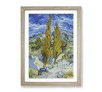 The Poplar Trees By Vincent Van Gogh Classic Painting Framed Print | A2 Oak Framed Wall Art | Ready to Hang | Classic Floral Picture | Living Room Bedroom Lounge Office
