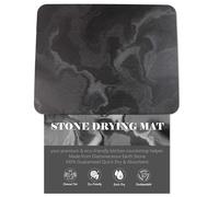 The Poppy Company Large Stone Drying Mat for Kitchen Counter, Water Absorbing Stone, Quick Dry Stone Mat Kitchen, Diatomaceous Earth Dish Drying Mat (17.7 x 13.8 Inch Black Marble Drying Mat)