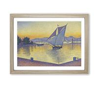 The Port At The Sunset By Paul Signac Classic Painting Framed Print | A2 Oak Framed Wall Art | Ready to Hang | Classic Landscape Picture | Living Room Bedroom Lounge Office