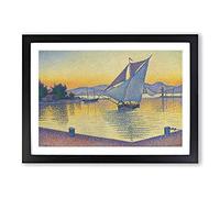 The Port at The Sunset by Paul Signac Framed Print | A2 Black Framed Wall Art | Ready to Hang | Modern Landscape Picture | Living Room Bedroom Lounge Office