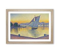 The Port at The Sunset by Paul Signac Framed Print | A2 Oak Framed Wall Art | Ready to Hang | Modern Landscape Picture | Living Room Bedroom Lounge Office
