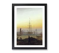 The Port Of Greifswald By Caspar David Friedrich Classic Painting Framed Print | A2 Black Framed Wall Art | Ready to Hang | Classic Historical Picture | Living Room Bedroom Lounge Office