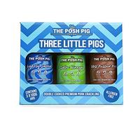 The Posh Pig - 3 x 100g Flavoured Pork Crackling Gift Set - Allergen Free - Low Carb - High Protein (Classic Trio (Salt,Salt&Vinegar,BBQPulledPork))