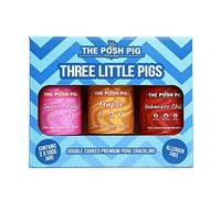 The Posh Pig - 3 x 100g Flavoured Pork Crackling Gift Set - Allergen Free - Low Carb - High Protein (Sweet & Spice (Sweet Chilli, Maple, Habanero))