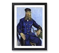 The Postman Joseph Roulin by Vincent Van Gogh Framed Print | A2 Black Framed Wall Art | Ready to Hang | Modern Historical Picture | Living Room Bedroom Lounge Office