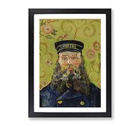 The Postman Joseph Roulin Vol.3 By Vincent Van Gogh Classic Painting Framed Wall Art Print, Ready to Hang Picture for Living Room Bedroom Home Office Décor, Black A4 (34 x 25 cm)