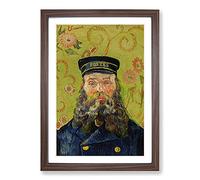 The Postman Joseph Roulin Vol.3 by Vincent Van Gogh Framed Print | A2 Walnut Framed Wall Art | Ready to Hang | Modern Historical Picture | Living Room Bedroom Lounge Office