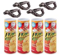 The Potato Chip Snake, Scary Snake Prank Toy, Tricky Toy, Potato Chip Can Jump Spring Snake Toy Reusable Jokes and Pranks for Adults Kids Gift Scare Box for Halloween Christmas Party Decor