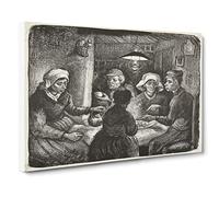 The Potato Eaters Sketch By Vincent Van Gogh Canvas Print | Gallery Wrapped 30mm Frame Wall Art | 24x16 inches | Ready to Hang | Impressionist Picture | Living Room Bedroom Lounge Office