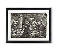 The Potato Eaters Sketch By Vincent Van Gogh Classic Painting Framed Print | A4 Black Framed Wall Art | Ready to Hang | Classic Historical Picture | Living Room Bedroom Lounge Office
