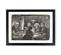 The Potato Eaters Sketch by Vincent Van Gogh Framed Print | A2 Black Framed Wall Art | Ready to Hang | Modern Historical Picture | Living Room Bedroom Lounge Office