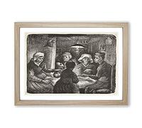 The Potato Eaters Sketch by Vincent Van Gogh Framed Print | A2 Oak Framed Wall Art | Ready to Hang | Modern Historical Picture | Living Room Bedroom Lounge Office