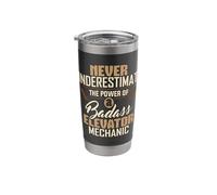 The Power of A Badass Elevator Mechanic Technician Apparel Stainless Steel Insulated Tumbler