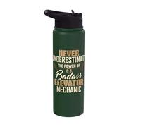 The Power of A Badass Elevator Mechanic Technician Apparel Stainless Steel Insulated Water Bottle