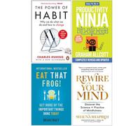 The Power of Habit, How to be a Productivity Ninja, Eat That Frog, Rewire Your Mind 4 Books Collection Set