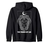 The Power of Leo Zodiac Lion Constellation Moon Art Zip Hoodie
