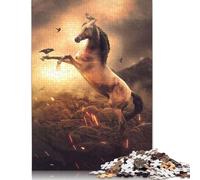 The Powerful Horse Jigsaw Puzzles Puzzle for Adults Kids. 1000 Piece Whimsical Challenge Toy Educational Games Home Decoration for Educational Games Gifts 1000pcs (75x50cm)