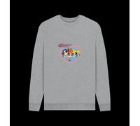 The Powerpuff Girls Faded Heart Heather Grey Sweatshirt The Powerpuff Girls Light Grey XL