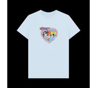 The Powerpuff Girls Faded Heart Light Blue T-Shirt The Powerpuff Girls Baby Blue 2XL