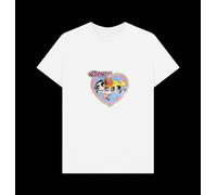 The Powerpuff Girls Faded Heart White T-Shirt The Powerpuff Girls White XL