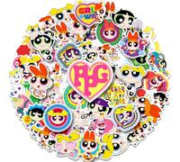 The Powerpuff Girls Stickers Pack- 50PCS Cute Cartoon Vinyl Decals for Girls, Waterproof Stickers for Water Bottles, Laptop, Phone Case, Luggage, Skateboard - Fun Party Favors & Gifts for Kids & Teens