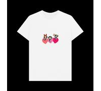 The Powerpuff Girls Triple Heart Graphic White T-Shirt The Powerpuff Girls White XL