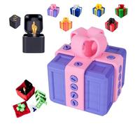 The Prank Box - Hilarious Screw Challenge with Middle Finger Surprise, 3D Printed Annoying Gift Box Ornaments, The Annoying Present, Prank Gift Box for Birthday, Christmas, Halloween (Purple-Pink)