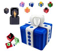 The Prank Box - Hilarious Screw Challenge with Middle Finger Surprise, 3D Printed Annoying Gift Box Ornaments, The Annoying Present, Prank Gift Box for Birthday, Christmas, Halloween (Blue White)