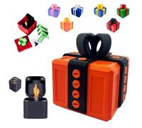 The Prank Box - Hilarious Screw Challenge with Middle Finger Surprise, 3D Printed Annoying Gift Box Ornaments, The Annoying Present, Prank Gift Box for Birthday, Christmas, Halloween (Orange Black)