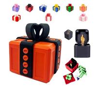 The Prank Box - Hilarious Screw Challenge with Middle Finger Surprise, The Annoying Present with Middle Finger, Prank Gift Box for Birthday, Christmas, Halloween(Orange-Black)