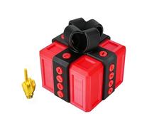 The Prank Box - Middle Finger Surprise Box,Interactive Prank Decor for Desk,Surprise Boxes for Birthday, Christmas, Halloween (Red Black)