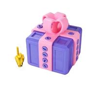 The Prank Box - Middle Finger Surprise Box,Interactive Prank Decor for Desk,Surprise Boxes for Birthday, Christmas, Halloween (Pink Purple)