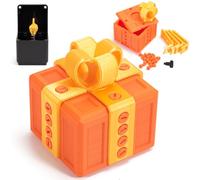 The Prank Box with Middle Finger-Hilarious Screw Challenge & 3D Printed Annoying Gift Box,Funny Novelty Annoying Present Box with Middle Finger Switch Prank Toy (Orange)