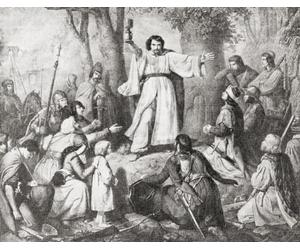 The preaching of John Huss. Jan Hus c._1369 ÔøΩ 1415 aka John Hus John Huss Iohannes Hus or Johannes Huss. Czech theologian Roman Catholic priest philosopher master dean and rector of the Charles